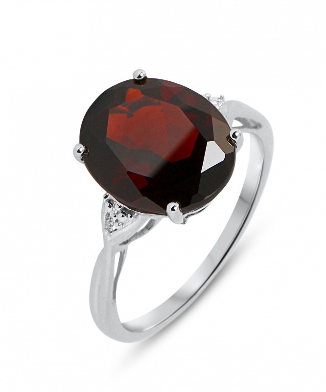 Bague Plaque Or Avec 3 Grenats Taillés T55 - Magnifique Pièce D'occasion
