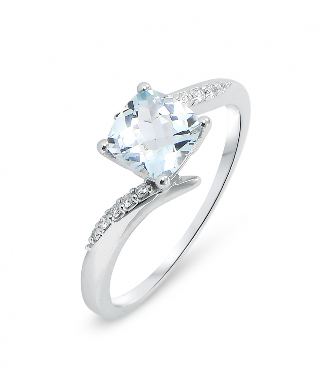 bague or blanc topaze coussin bague or blanc topaze coussin