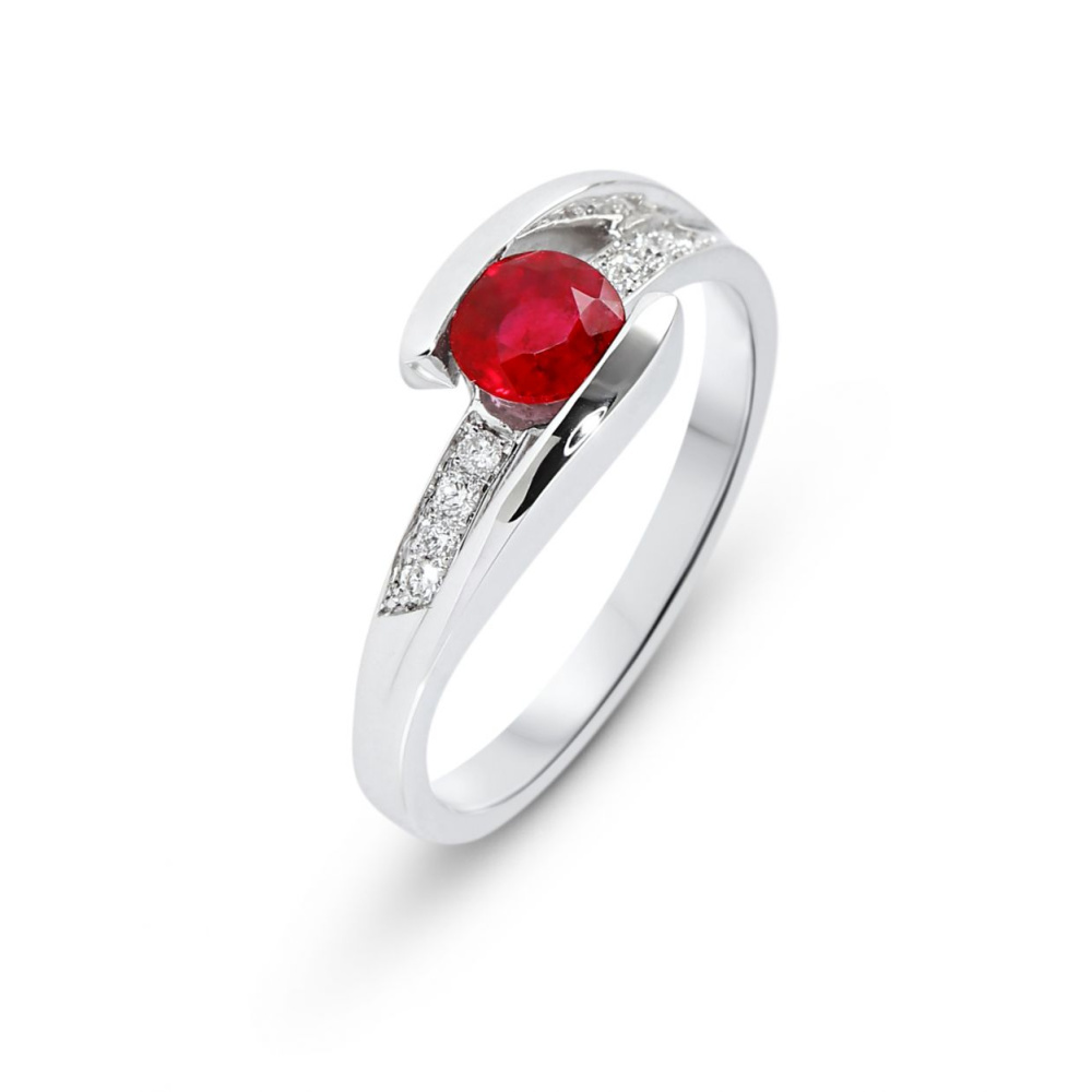Achetez Bague pour homme Alain en Or Blanc 585 Diamant 0.261 Carats