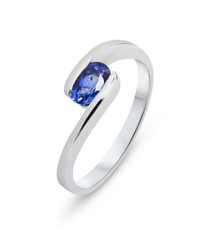 Bague saphir bleu sarcelle océan, bague saphir bleu