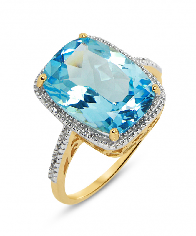 bague or jaune topaze bleu bague or jaune topaze bleu