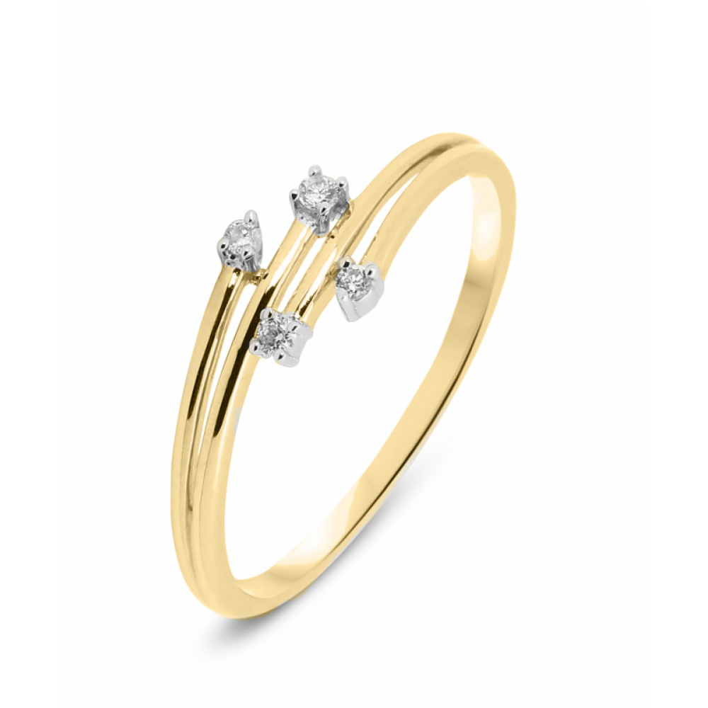 Bague Or Jaune Diamant (0.05ct) - Bijoux Femme