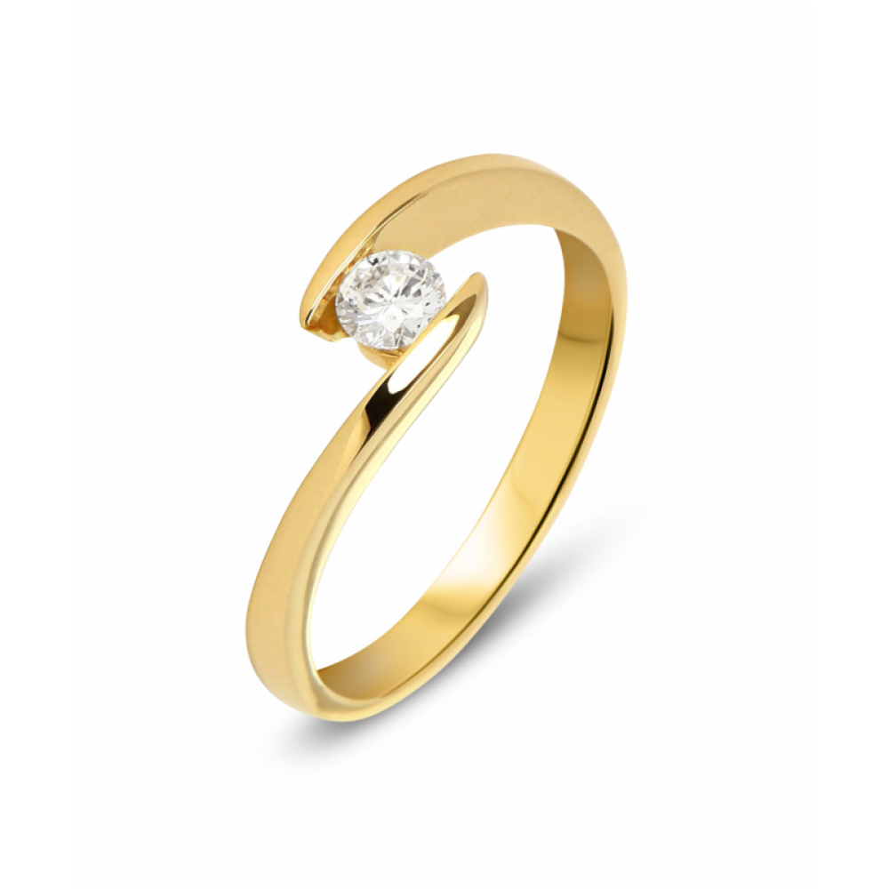 Bague Or Jaune Diamant Corps croise (0.19ct) - Bijoux Femme