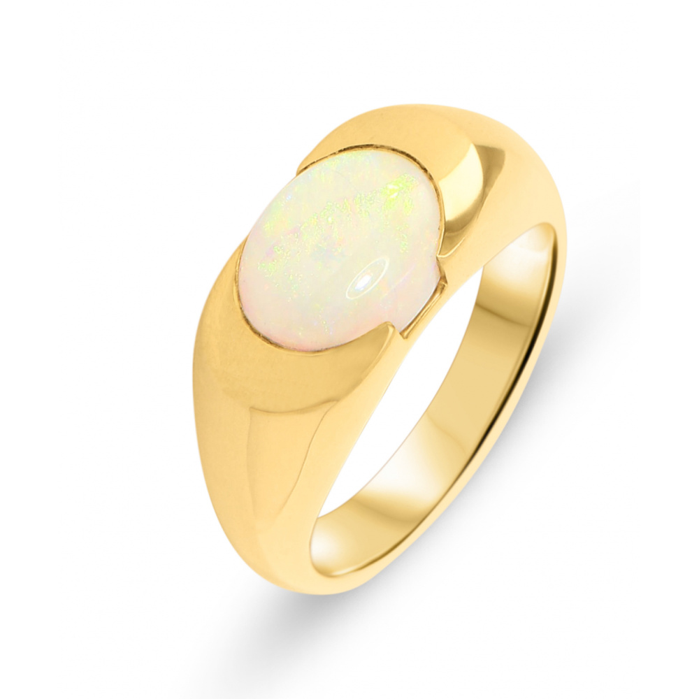 bague or jaune et opale bague or jaune et opale
