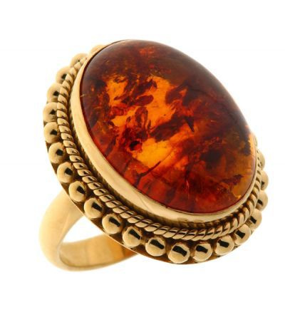 Bague Vermeil Ambre