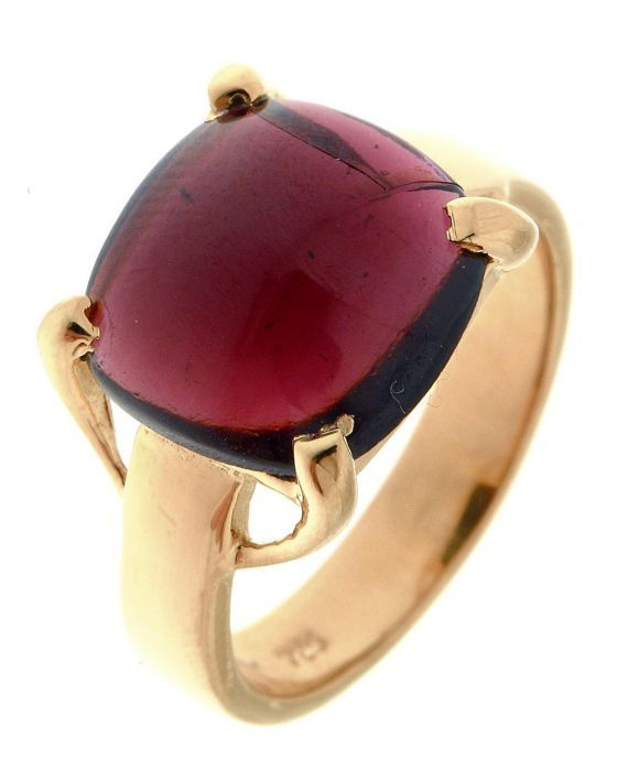Bague Vermeil Grenat Cabochon 12x12mm