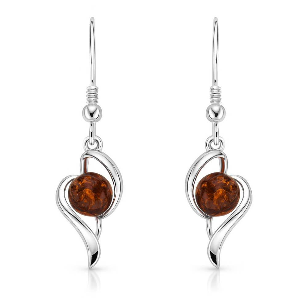 Boucles D'oreilles Argent Arbre De Vie Et Ambre Ref. 54763