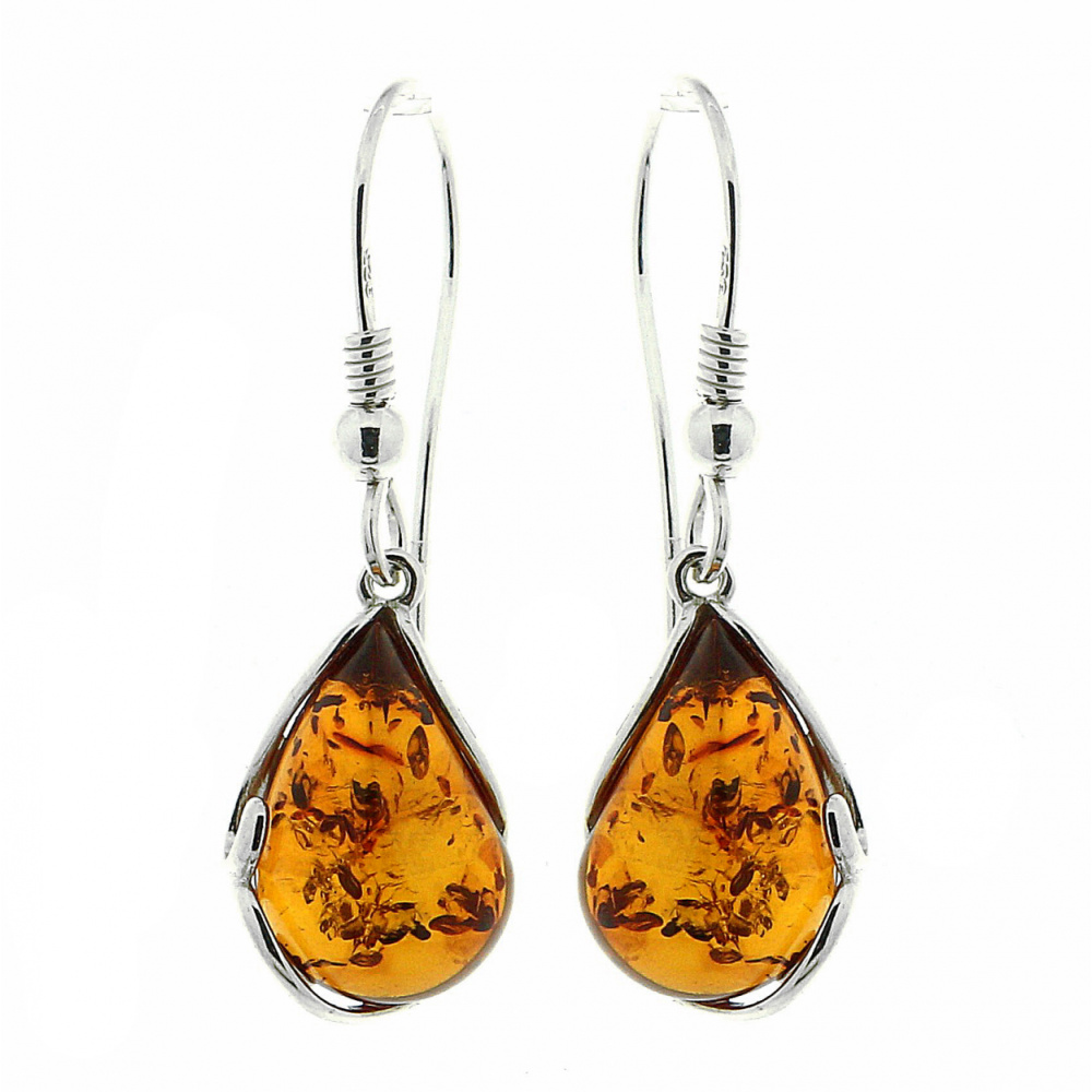 boucles d'oreille goutte ambre argent boucles d'oreille goutte ambre argent