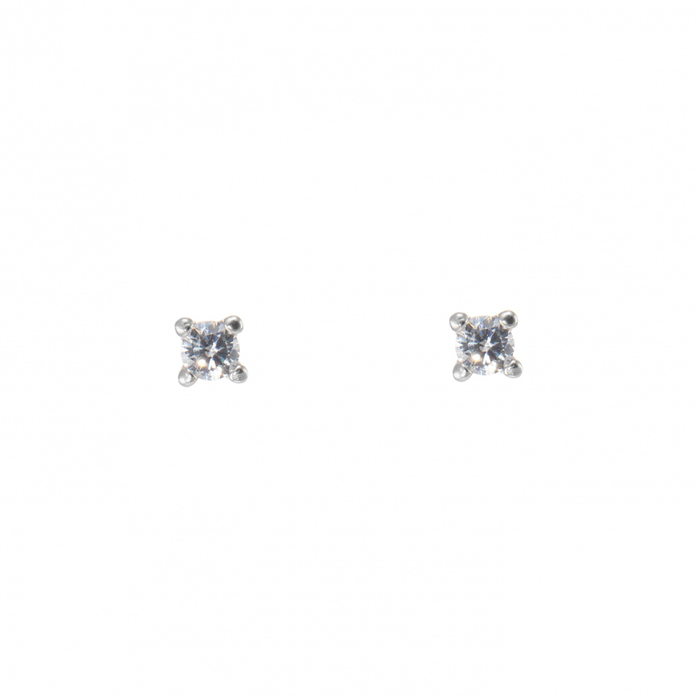 Boucles D'oreilles Femme Argent 925 - Zirconium Cubique Rond 31x5 Mm - Neuf étiqueté