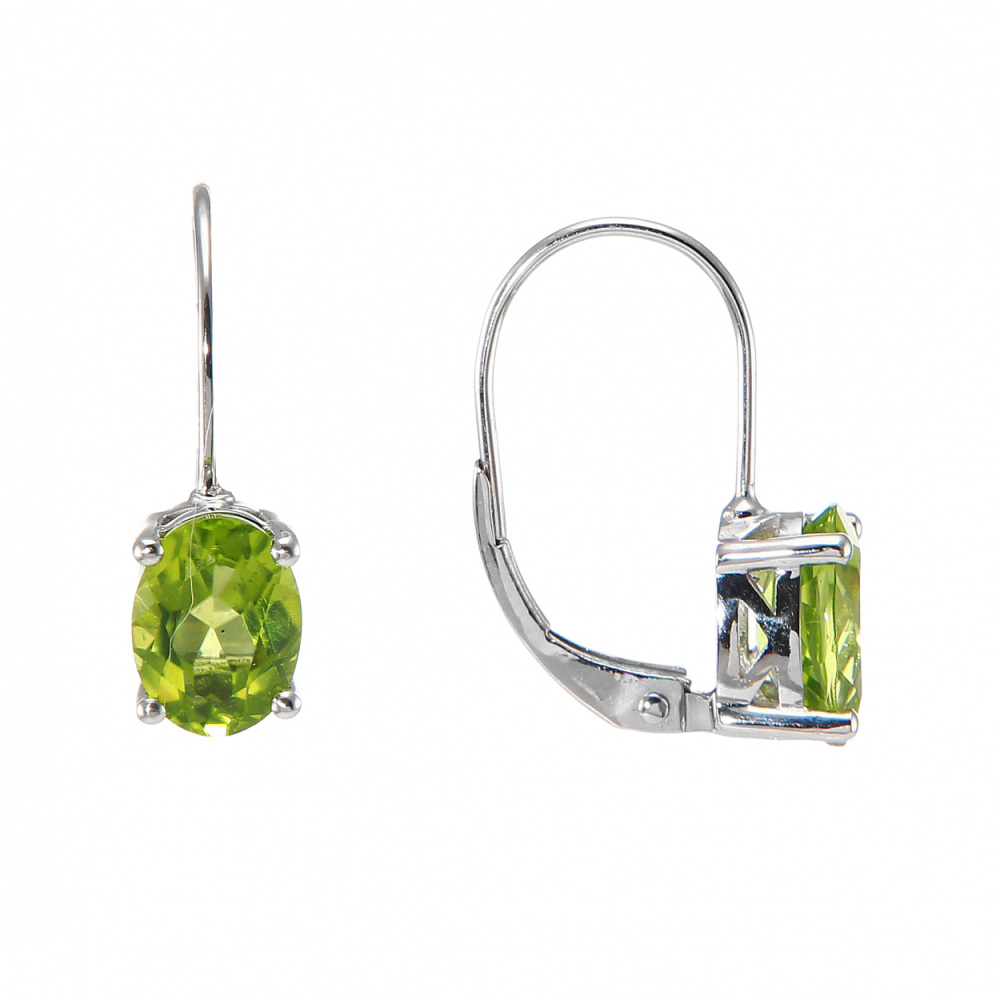 Boucles D'oreilles Créoles Dormeuses Péridot Et Diamants Herkimer - Plaqué Or - Neuf Avec étiquette