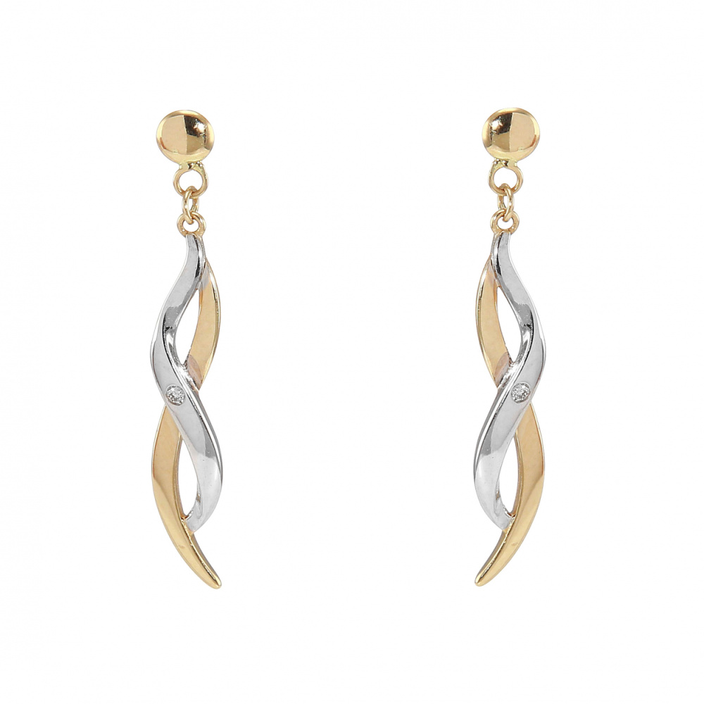 Boucles D'oreilles Pendantes à Levier – 2 Ct Diamants Simulés Plaqué Or, Fait Main