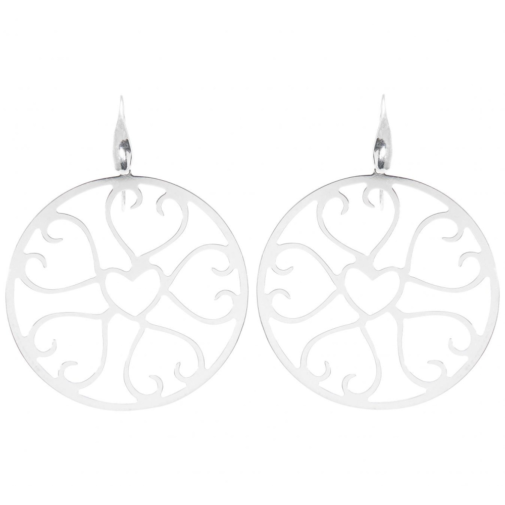 Boucles D'oreilles Cœur En Coquillage Découpé Naturosphère - Bijoux Naturels, Crochet Laiton, 6-8 Cm