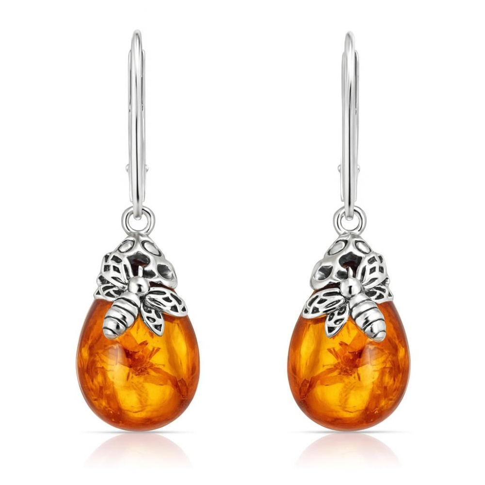 Paire De Boucles D’oreille En Argent D’époque Art Déco