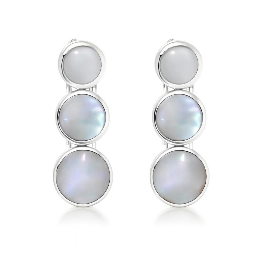 Boucles D'oreilles Pendantes Femme Nacre Blanche - Création Artisanale Légère - Crochets Alliage