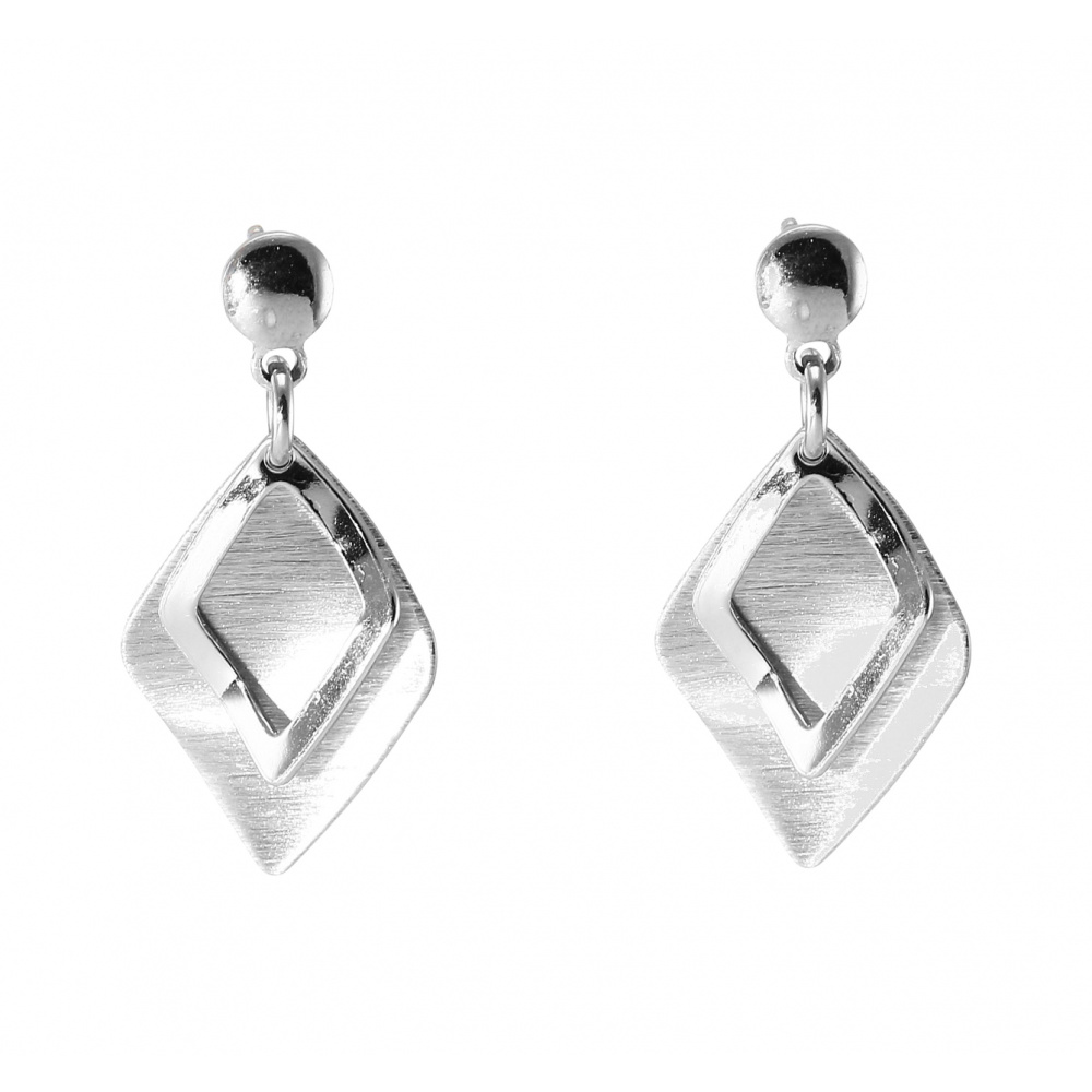 Boucle d'Oreille Acier Inoxydable Losange - Prestige Bijoux Box