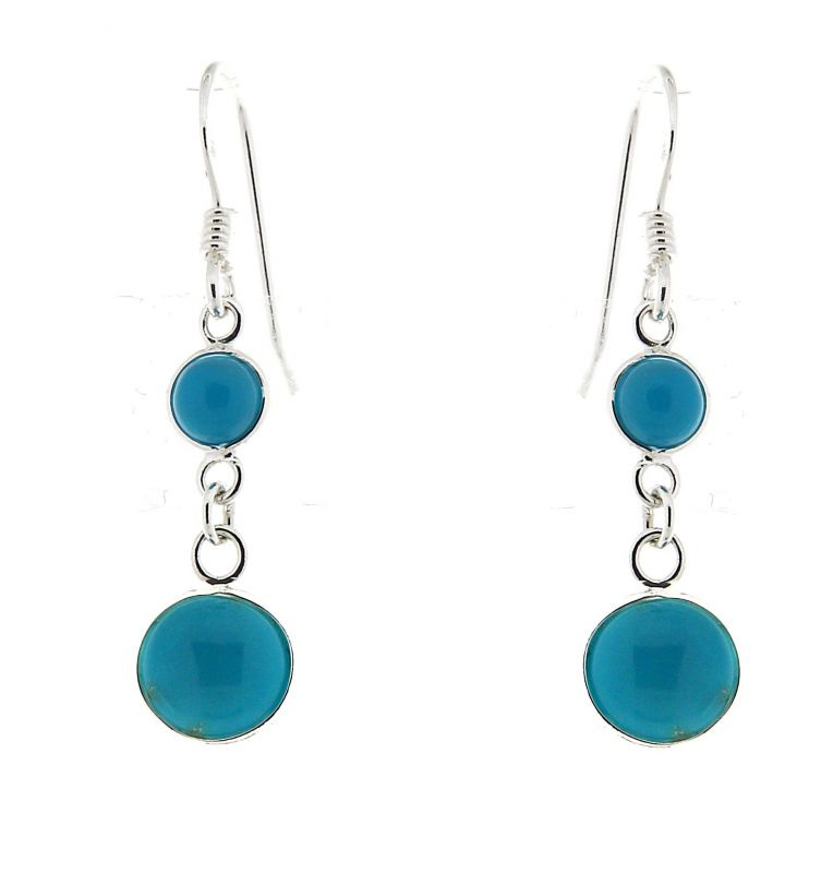 Boucle Doreille Pendante Turquoise