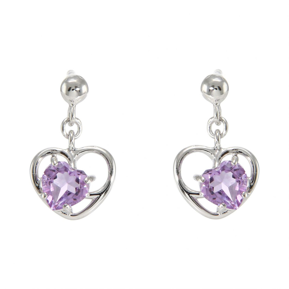 Clous D Oreilles Argent Rhodie Coeur O4 Mm 613800 main image 1
