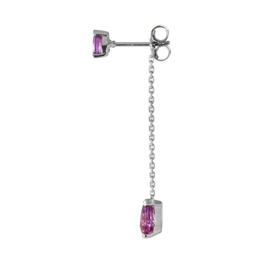 Boucles D'oreilles Art Déco En Améthyste Poire - Argent Sterling Fait Main, Pendantes Goutte