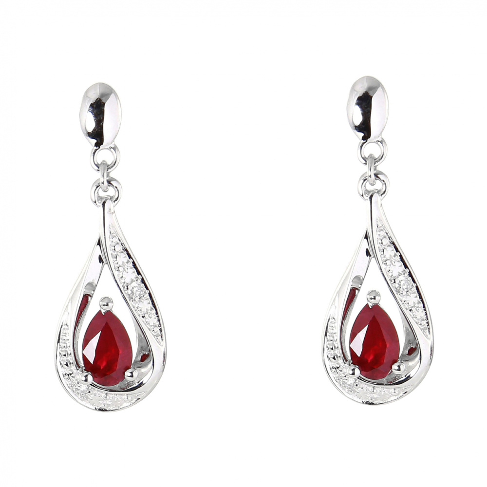 Offrez Boucle d'oreille femme Alekah en Or Blanc 9k Diamant 0.8 Carats Marquise taillé