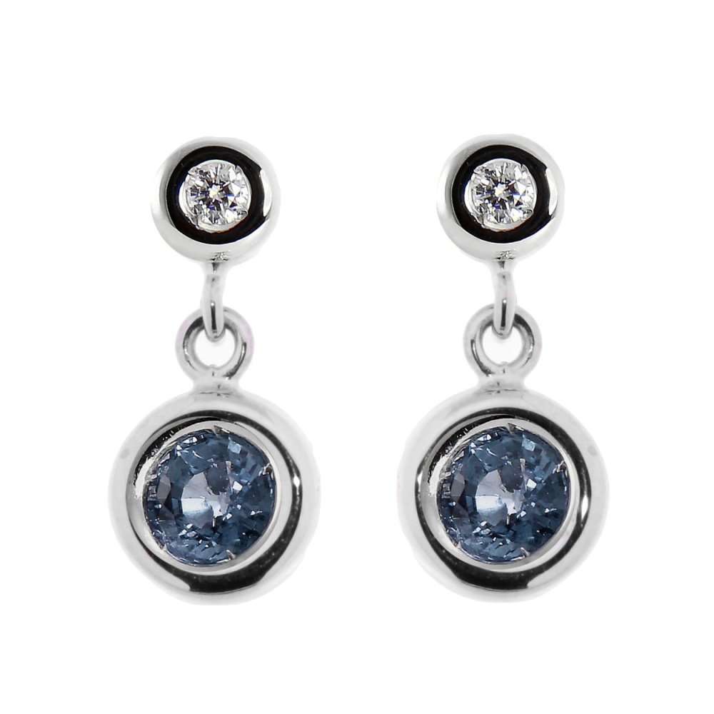 boucles d'oreilles pendantes or blanc saphir boucles d'oreilles pendantes or blanc saphir