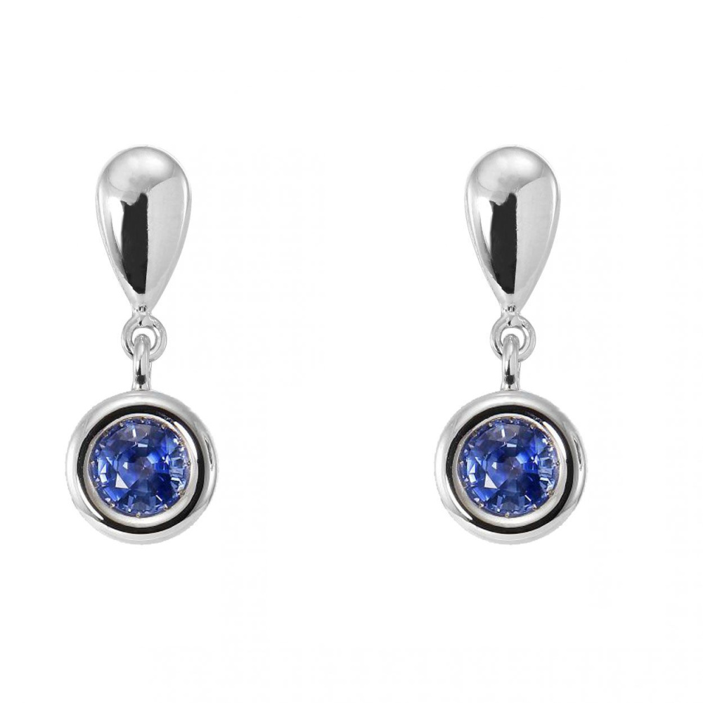 boucles d'oreilles pendantes or blanc saphir boucles d'oreilles pendantes or blanc saphir
