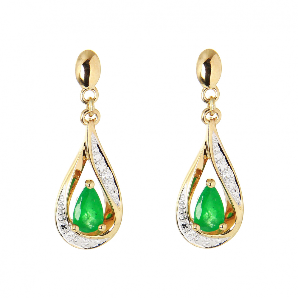Boucle D Oreille Pendante émeraude