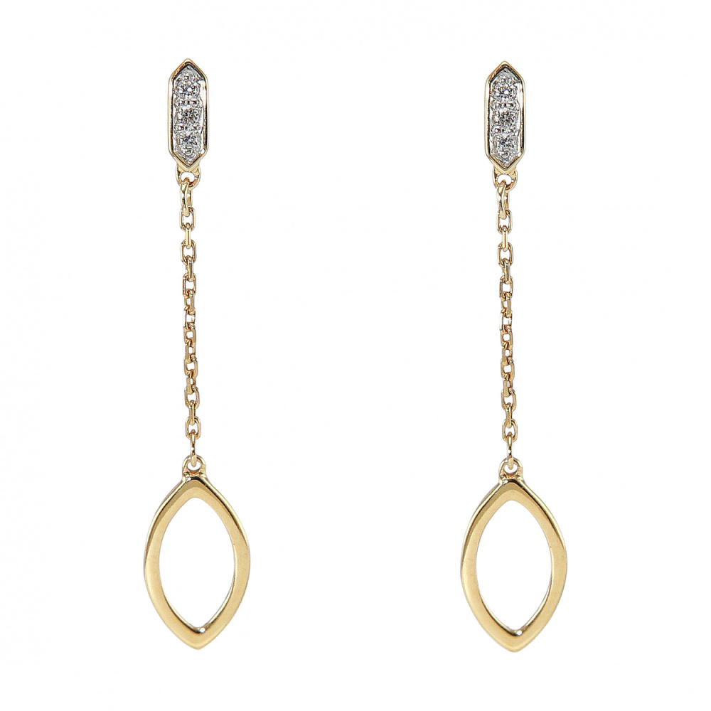 Boucles D'oreilles Pendantes Marron Et Jaune - Perles, Fermoir Dormeuse, Neuf Sans Emballage