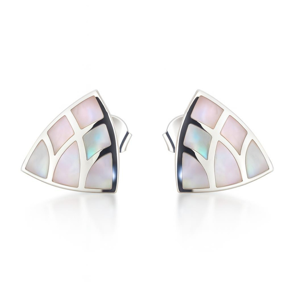 Boucles D'oreilles Trèfles En Nacre Blanche Et Or - Neuf Sans Emballage