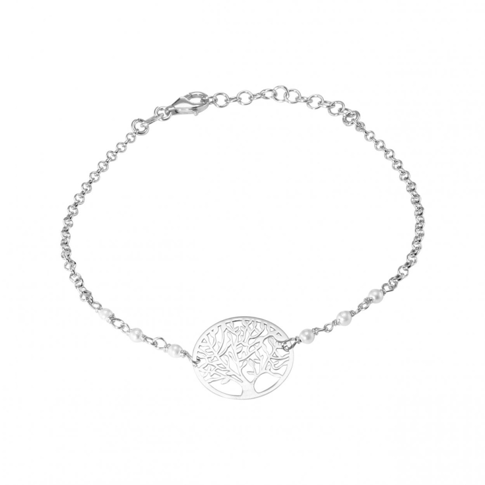 Bracelet En Howlite Arbre De Vie - Fait Main - Taille Sur Mesure - Pour Femme/Enfant
