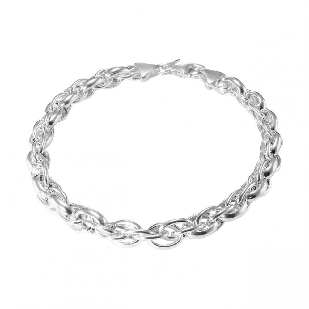 Bracelet En Argent Sterling 925 à Maillons Ovales - Fantaisie - Neuf Avec étiquettes