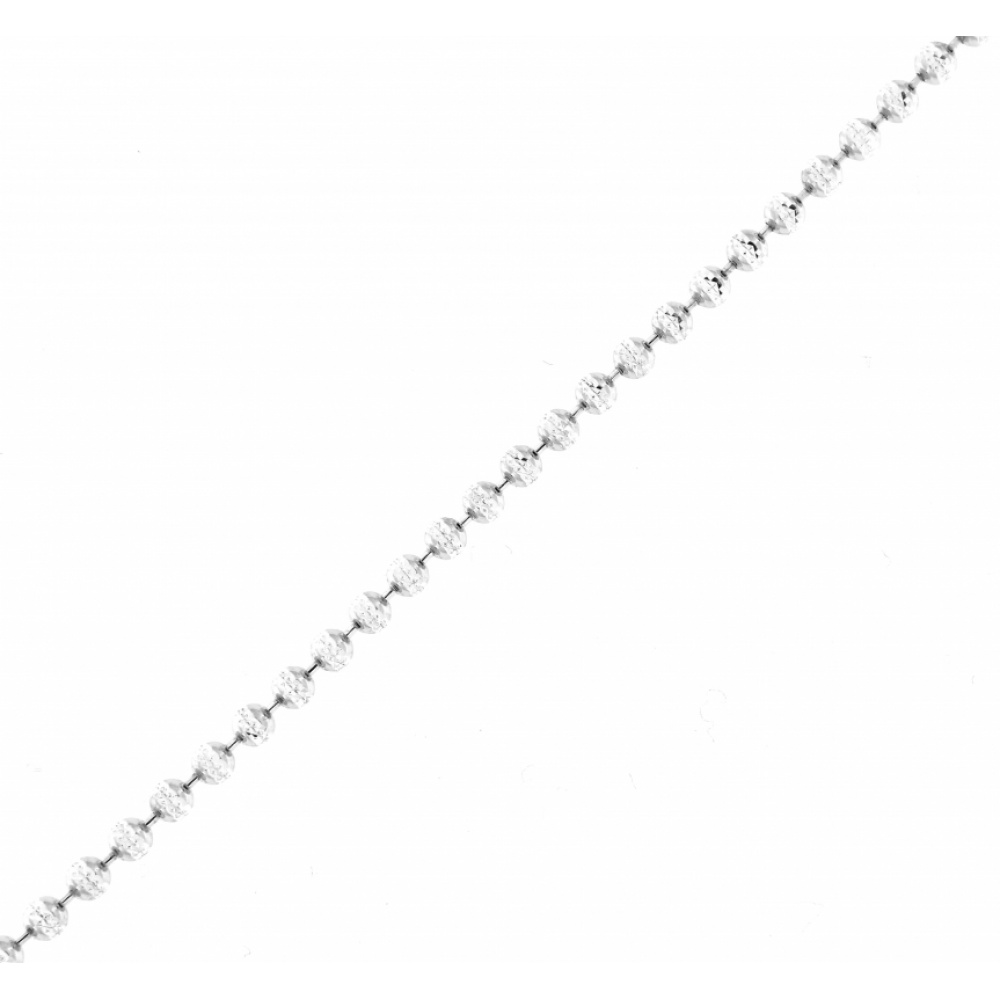 Bracelet Argent Maille Boules effet diamantees  3mm x 19cm - Bijoux Femme