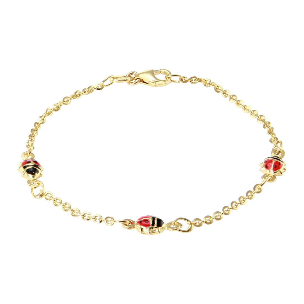 Bracelet Identité Avec Coccinelle En Or Jaune 9 Carats - Marque Jewellerybox - Neuf Avec étiquettes