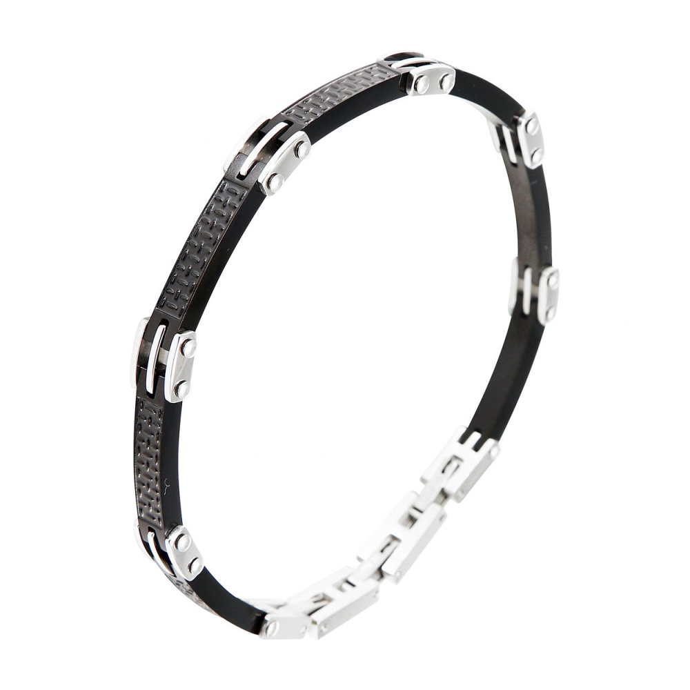 Bracelet homme acier 2 tons 0,7x21cm Ref. 47425
