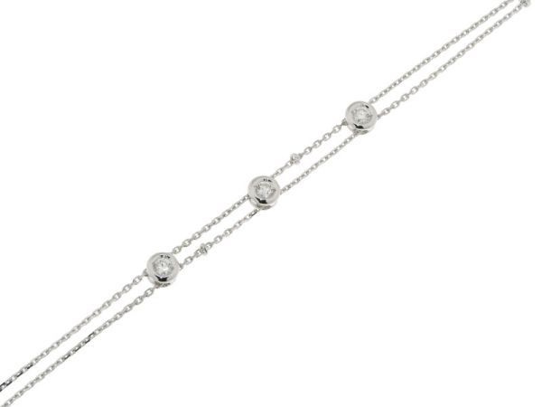 Bracelet Or Blanc 3 Diamants Mobiles