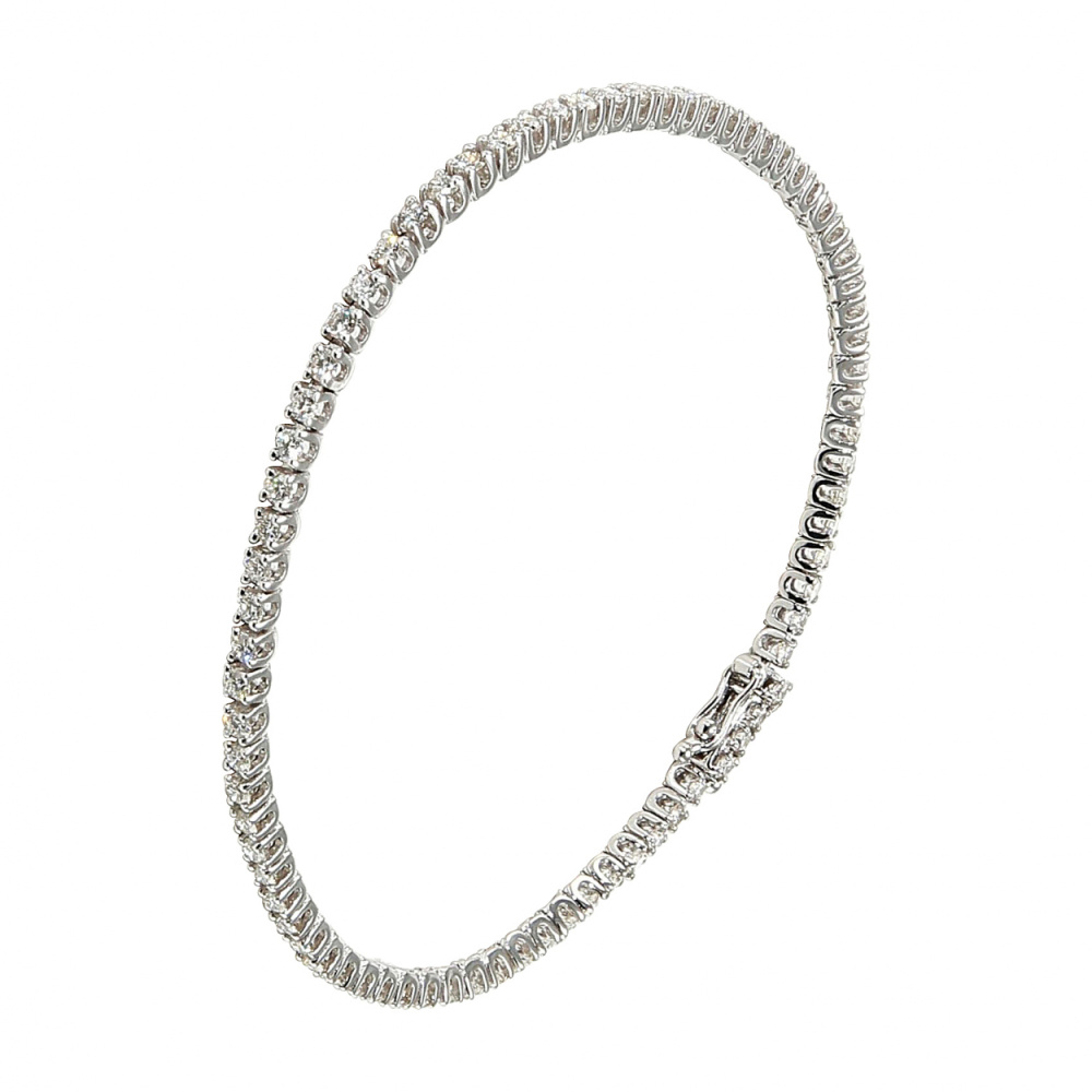 Bracelet rivière de diamant 2 carats en Or blanc 750