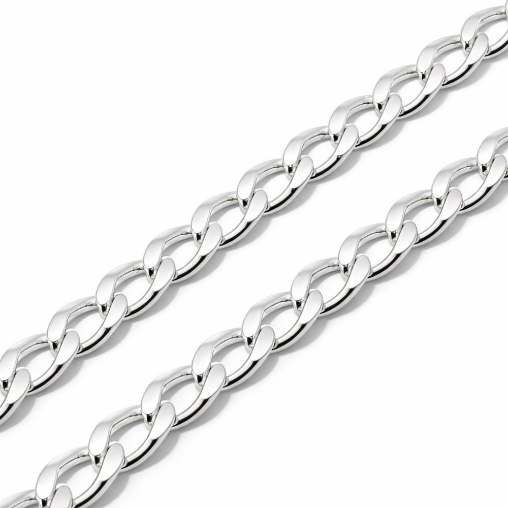 Gourmette 20 cm Argent 925/1000 – Mailles cheval alternées 1/1 de 6 mm Gourmette 20 cm Argent 925/1000 – Mailles cheval alternées 1/1 de 6 mm