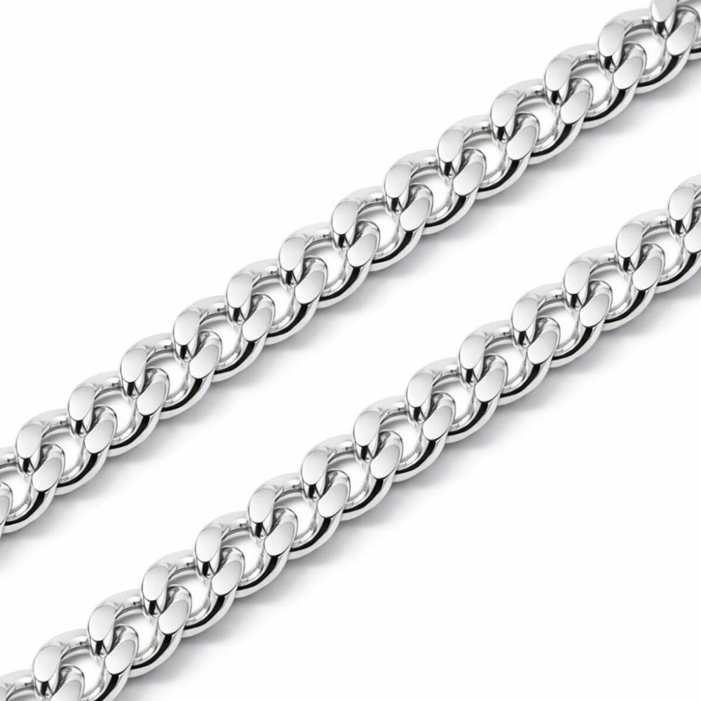 chaine pour homme en argent massif 925 55cm 4mm maille gourmette épaisse neuve | eBay
