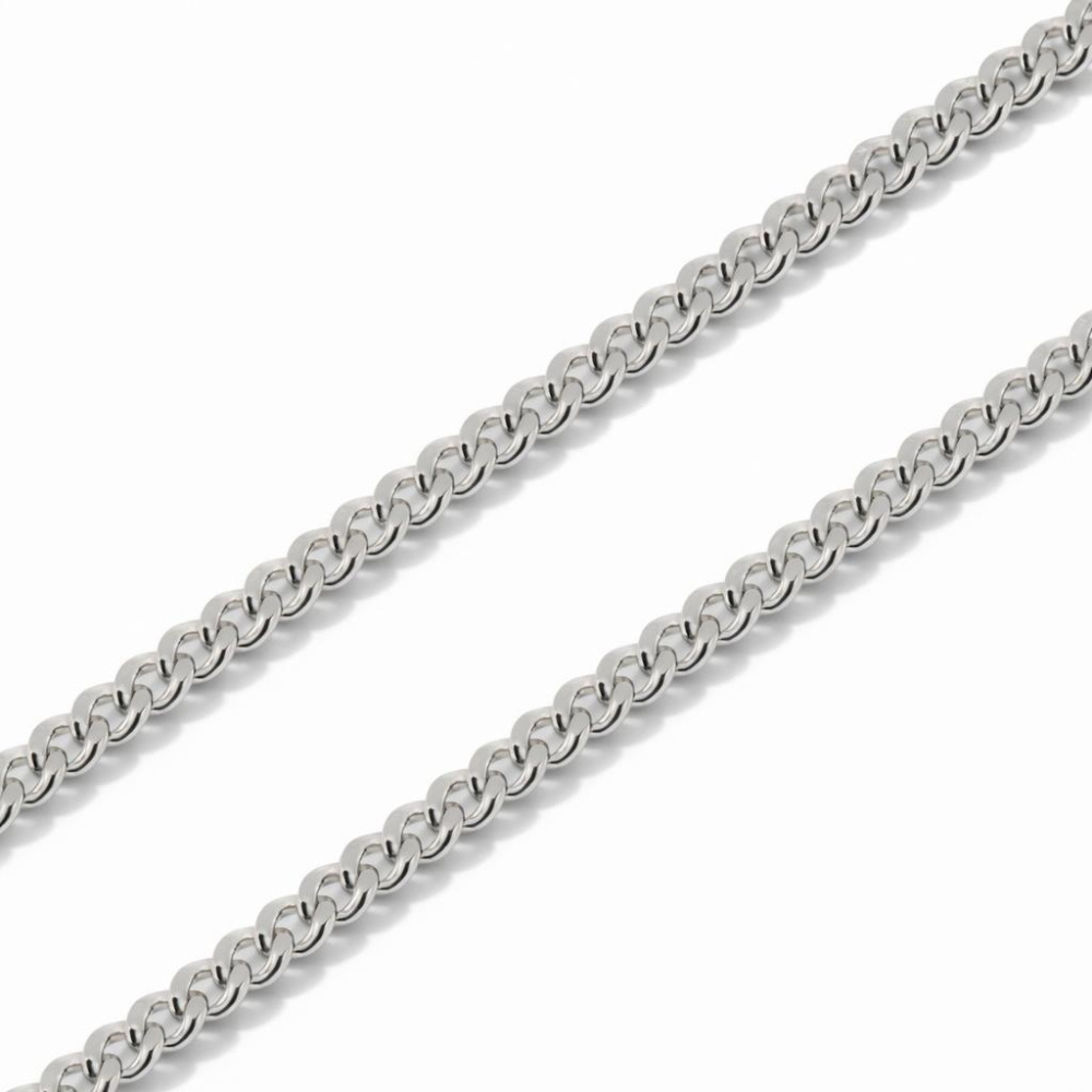 Chaîne Gourmette Double Maille En Argent Massif - 45 Cm - 6.62 Grammes