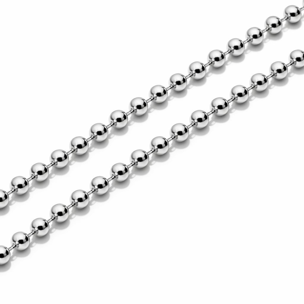 Collier Chaîne En Argent 925 Massif 1mm - 41cm - Chaîne Boules Unisexe - Marque : Diamond Empire