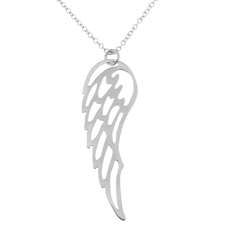 Collier Ange Poisson Argenté - Pendentif Baptême Fille, Recouvert Or, Avec Pochette Cadeau