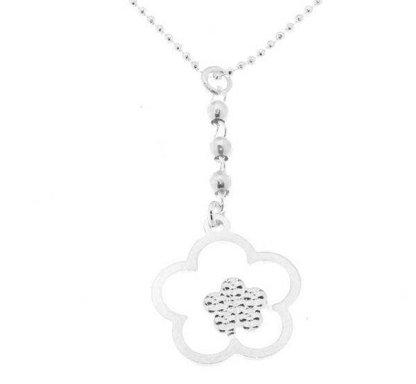 collier argent fleur collier argent fleur