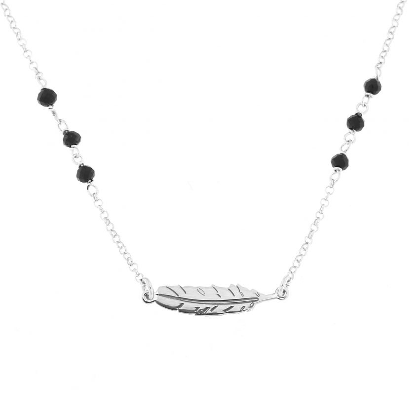 collier argent plume collier argent plume