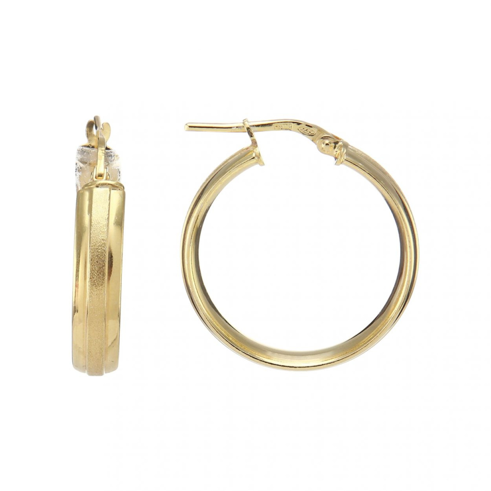 Boucles D'oreilles Créoles - Anneaux En Acier Inoxydable Or Pâle Satiné - Neuf Avec étiquettes - Livraison 48h