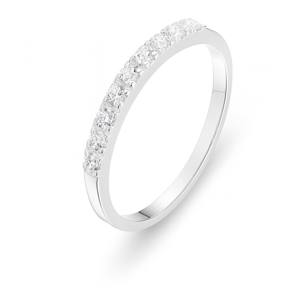 Bague demi-alliance diamants taille émeraude