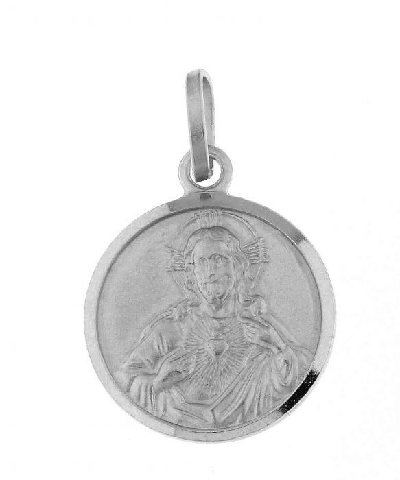 Medaille Christ Argent Rhodie 16mm - Bijoux Femme ou Homme