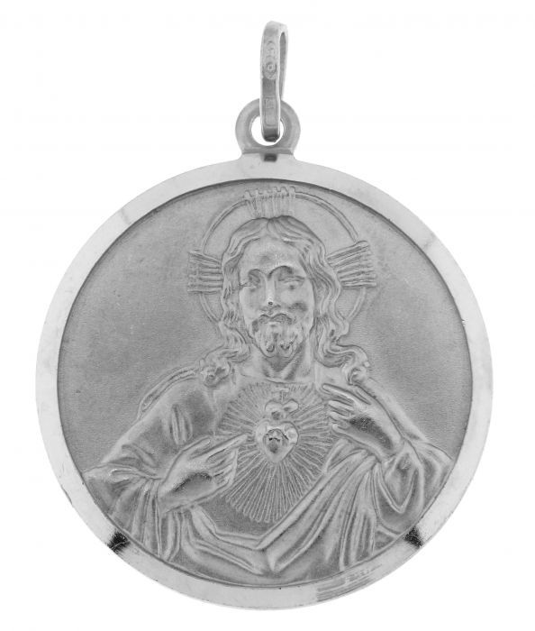 Medaille Christ Argent Rhodie 28mm - Bijoux Femme ou Homme