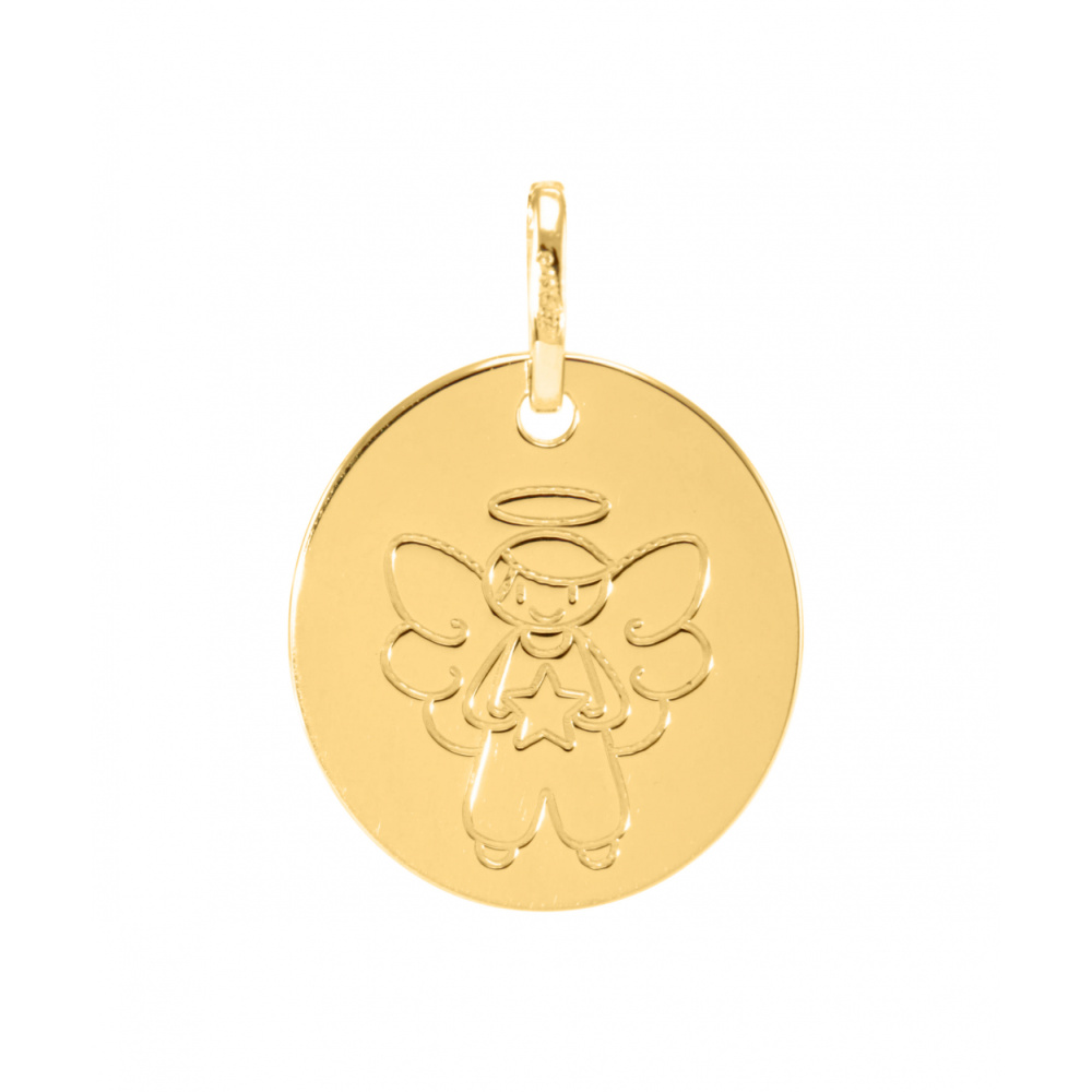 Médaille Moderne Ovale Ange Or Jaune 375 Ref. 47513
