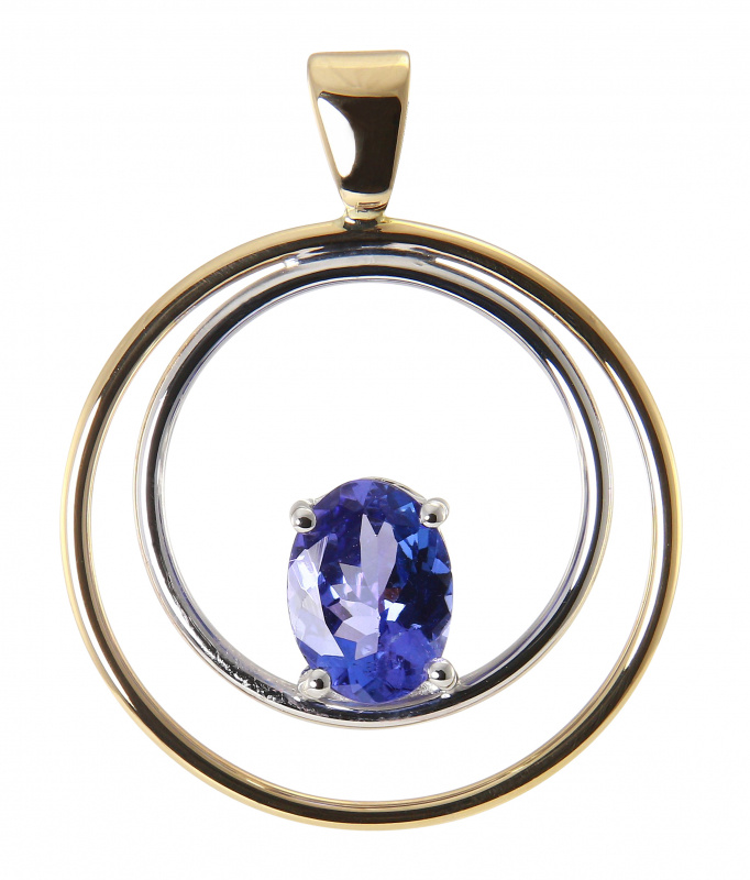 Pendentif pierre de lune et pierres précieuses tanzanite bijoux en