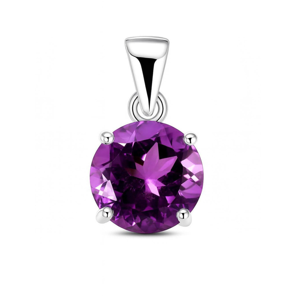 Pendentif En Argent 925 Avec Améthyste Et Zircons - Modèle P-AR-14 - Très Joli, Neuf Avec étiquettes