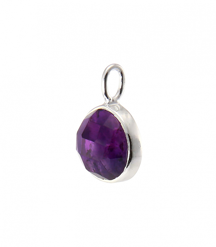 Pendentif Argent 925 Et Améthyste – Taille Marquise – Neuf Avec étiquettes